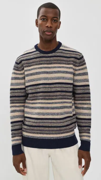 Barbour Highsted Fair Isle Sweater Navy | Thumbnail 3