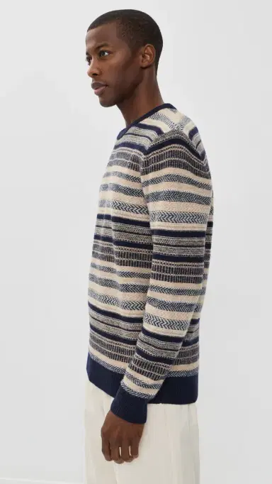 Barbour Highsted Fair Isle Sweater Navy | Thumbnail 5