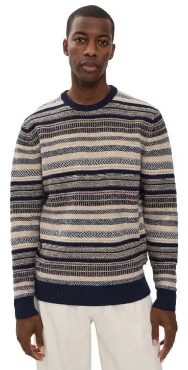 Barbour Highsted Fair Isle Sweater Navy | Thumbnail 1