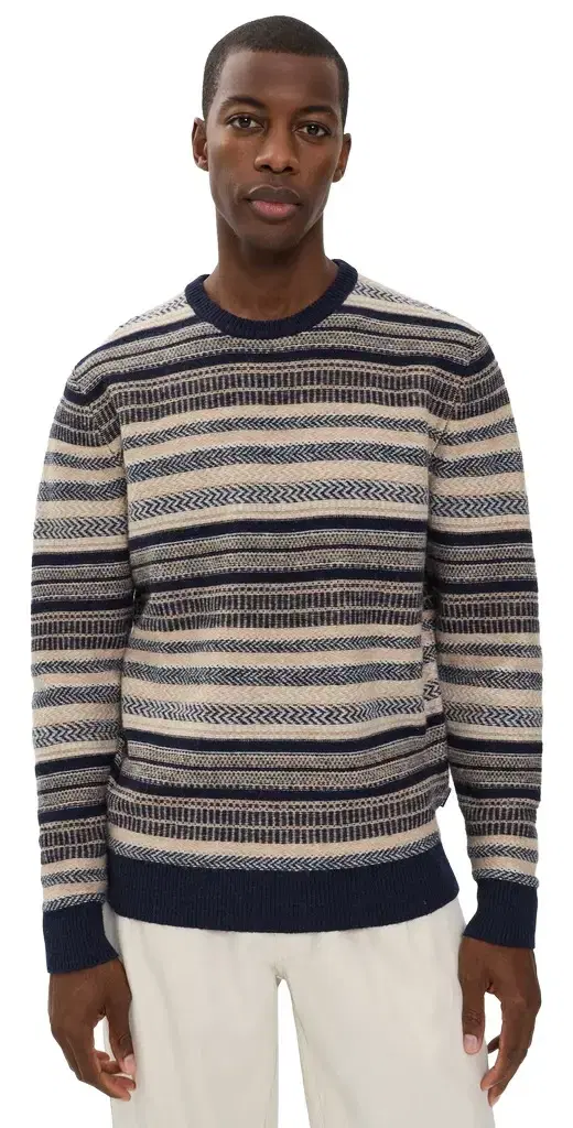 Barbour Highsted Fair Isle Sweater Navy
