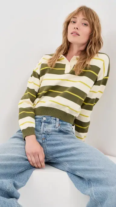LE BOP Zadie Cropped Polo | Thumbnail 2 LE BOP Zadie Cropped Polo | Thumbnail 2
