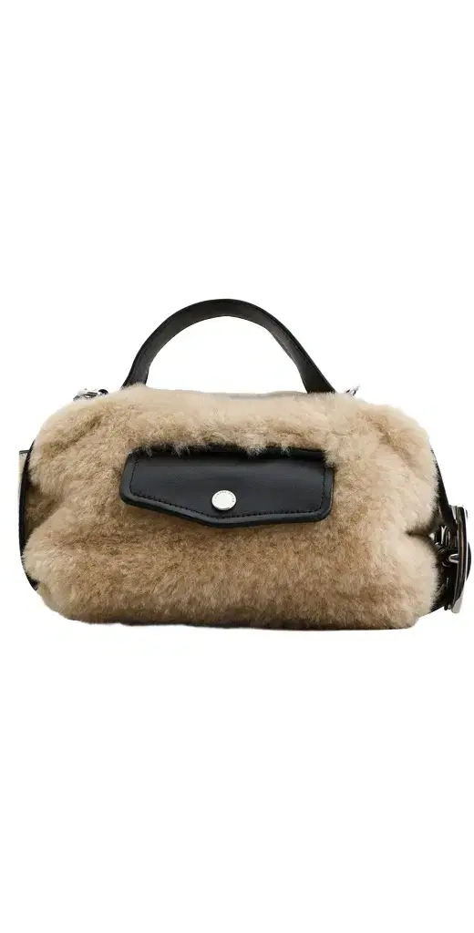 Simone Rocha Mini Faux Fur Biker Belt Bag Blonde One Size