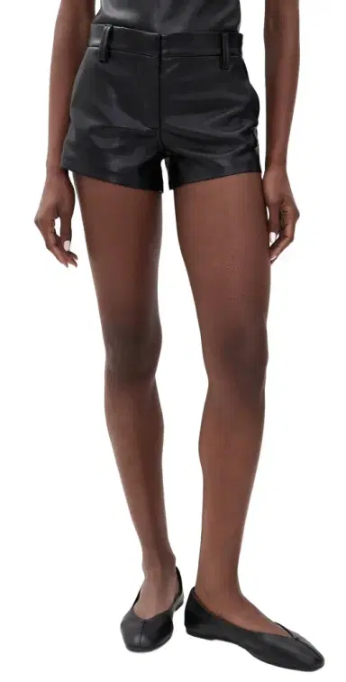 Joe's Jeans The Faux Leather Mini Trouser Shorts Black | Thumbnail 1 Joe's Jeans The Faux Leather Mini Trouser Shorts Black | Thumbnail 1