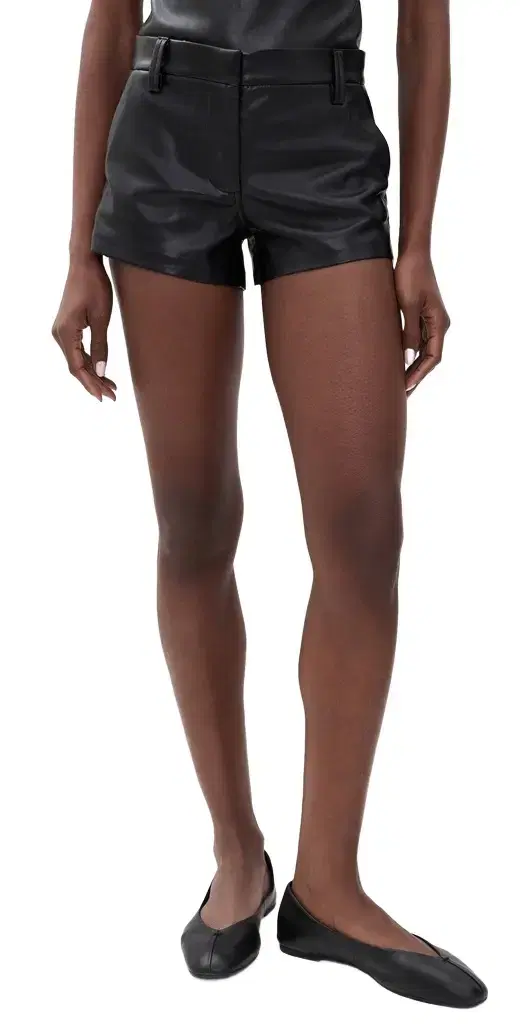 Joe's Jeans The Faux Leather Mini Trouser Shorts Black
