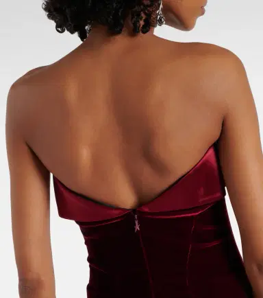 Mugler Satin-trimmed velvet minidress | Thumbnail 2