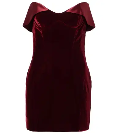 Mugler Satin-trimmed velvet minidress | Thumbnail 1