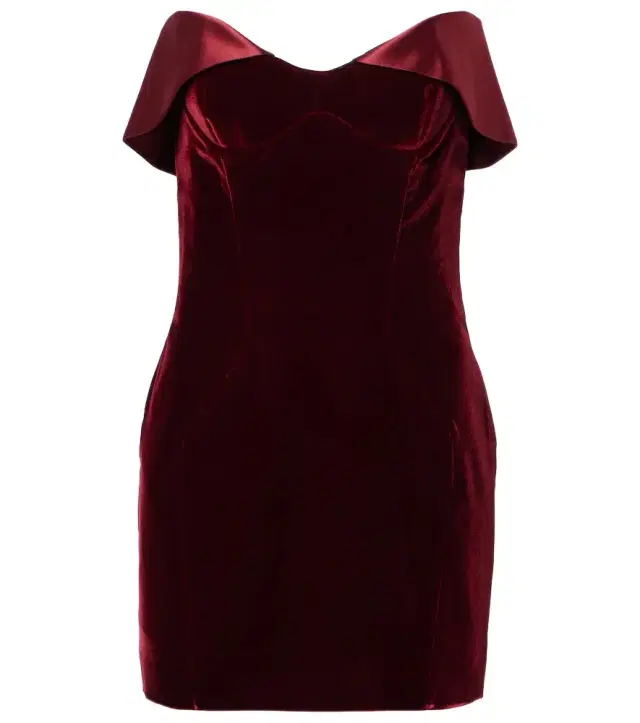 Mugler Satin-trimmed velvet minidress