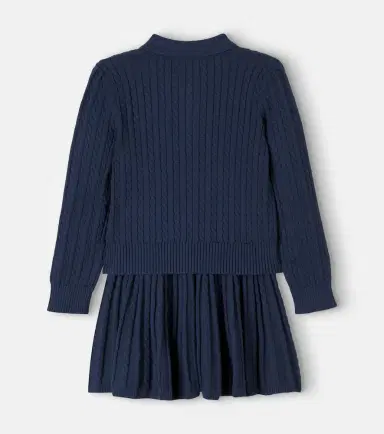 POLO RALPH LAUREN KIDS Cable-knit cotton cardigan and skirt set | Thumbnail 2