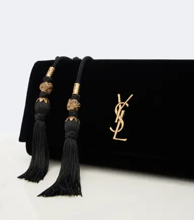 Saint Laurent Kate Small leather-lined velvet clutch | Thumbnail 2