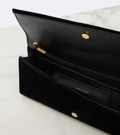 Saint Laurent Kate Small leather-lined velvet clutch | Thumbnail 4