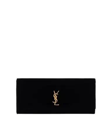 Saint Laurent Kate Small leather-lined velvet clutch | Thumbnail 1