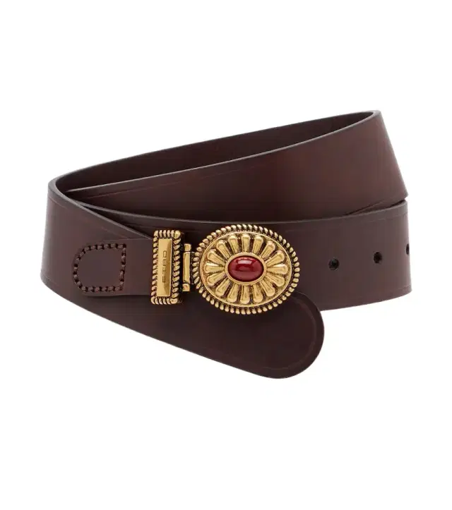 Etro Crystal-embellished leather belt