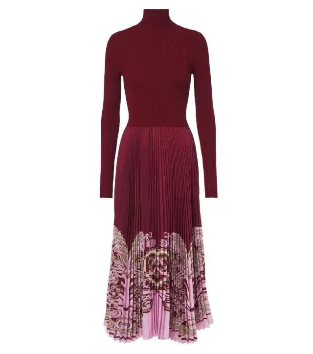 La DoubleJ Kells pleated turtleneck maxi dress