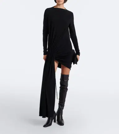 Sportmax Asymmetric gathered jersey minidress | Thumbnail 2 Sportmax Asymmetric gathered jersey minidress | Thumbnail 2