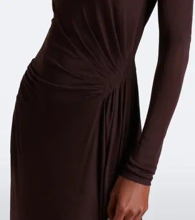 Max Mara Elegante gathered crêpe jersey midi dress | Thumbnail 3