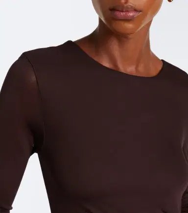 Max Mara Elegante gathered crêpe jersey midi dress | Thumbnail 4