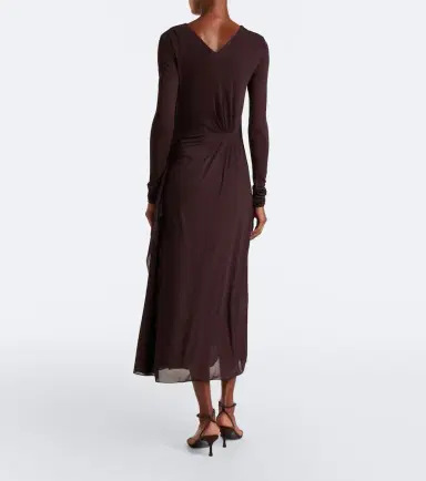 Max Mara Elegante gathered crêpe jersey midi dress | Thumbnail 5