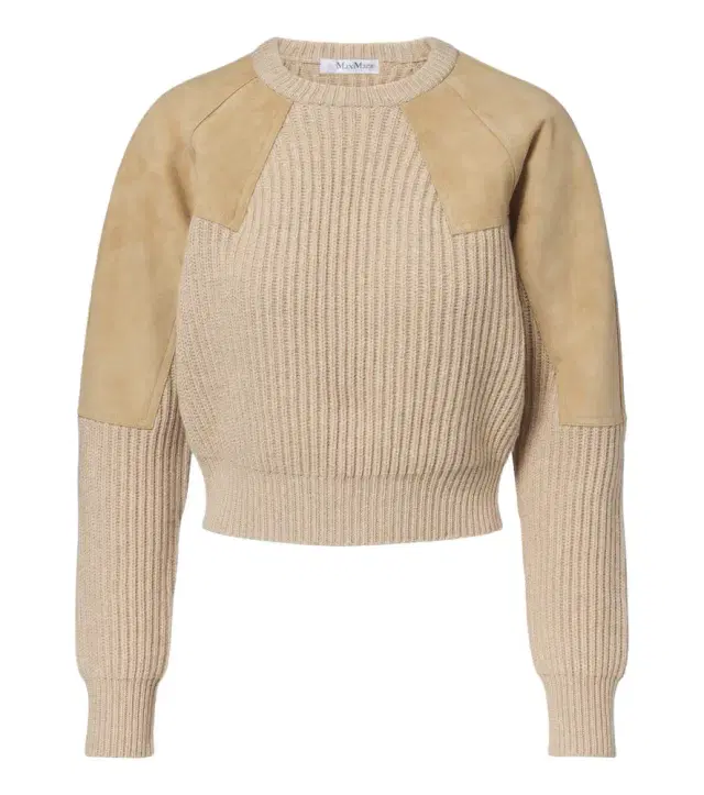 Max Mara Suede-paneled wool and cashmere sweater