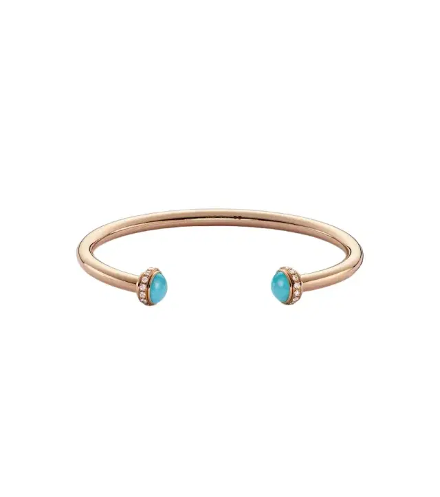 Piaget Possession 18kt rose gold cuff bracelet with diamonds and turquoise