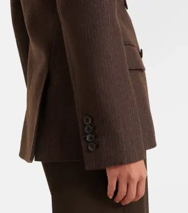 McQueen Draped striped wool blazer | Thumbnail 2