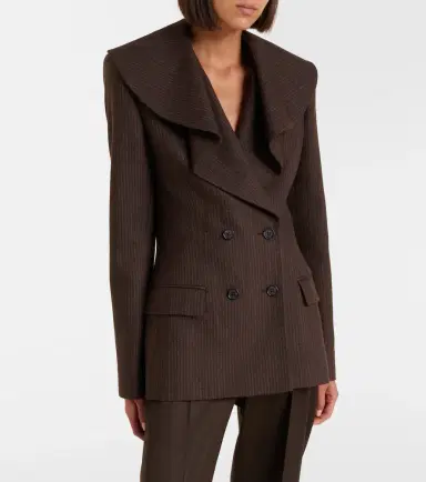 McQueen Draped striped wool blazer | Thumbnail 7