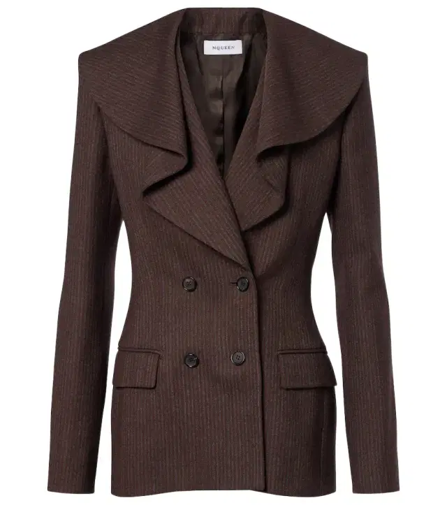 McQueen Draped striped wool blazer