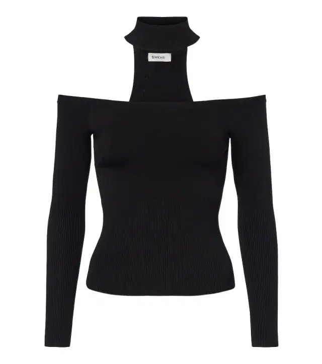 Simkhai Lila off-shoulder ribbed-knit top