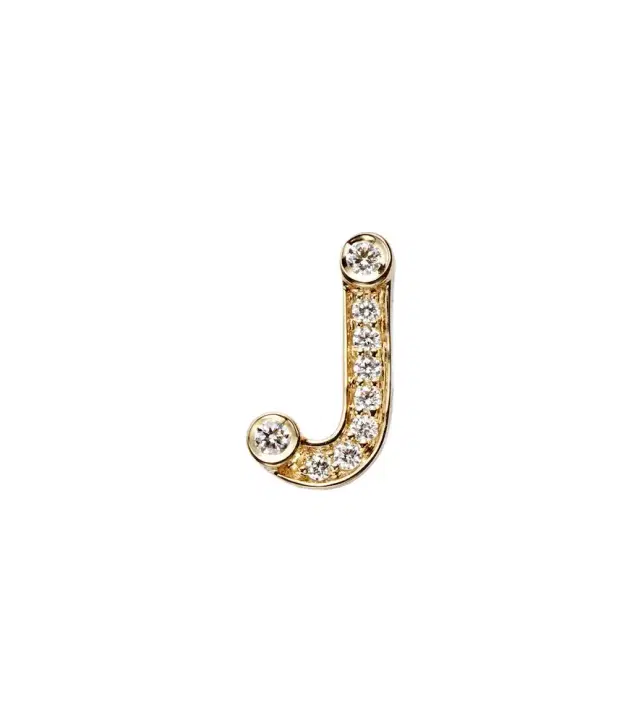 Sophie Bille Brahe Petite J 18kt gold single earring with diamonds