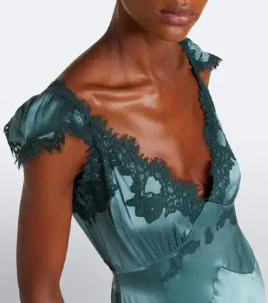DÔEN Dôen Fiona lace-trimmed silk satin slip dress | Thumbnail 4 DÔEN Dôen Fiona lace-trimmed silk satin slip dress | Thumbnail 4