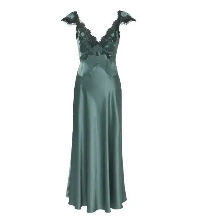 DÔEN Dôen Fiona lace-trimmed silk satin slip dress