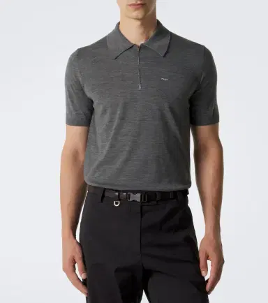 Prada Virgin wool polo sweater | Thumbnail 3