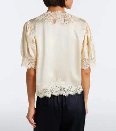 DÔEN Dôen Idella lace-trimmed silk satin top | Thumbnail 2 DÔEN Dôen Idella lace-trimmed silk satin top | Thumbnail 2