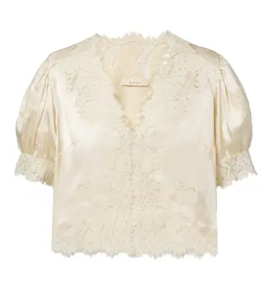 DÔEN Dôen Idella lace-trimmed silk satin top | Thumbnail 1 DÔEN Dôen Idella lace-trimmed silk satin top | Thumbnail 1