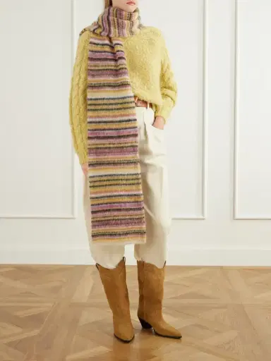 Isabel Marant Mouna Striped Mohair-blend Scarf | Thumbnail 2