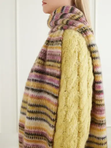 Isabel Marant Mouna Striped Mohair-blend Scarf | Thumbnail 3