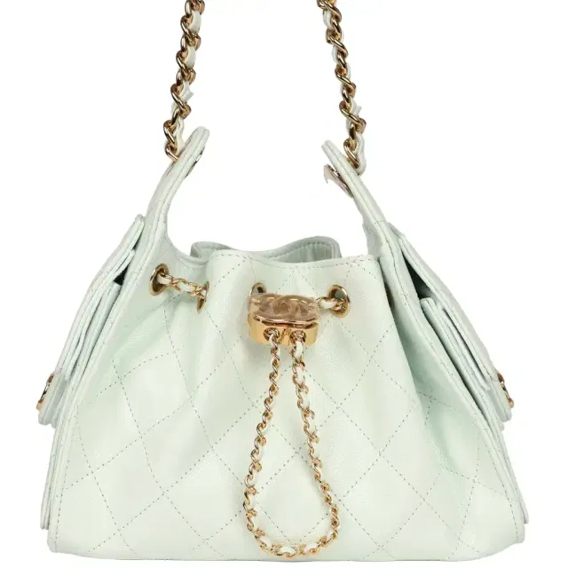 Chanel Chanel Mini 25 Hobo Bag Light Blue Caviar Gold Hardware