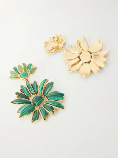 Zimmermann Botanica Dangles Gold-tone Malachite Earrings | Thumbnail 3