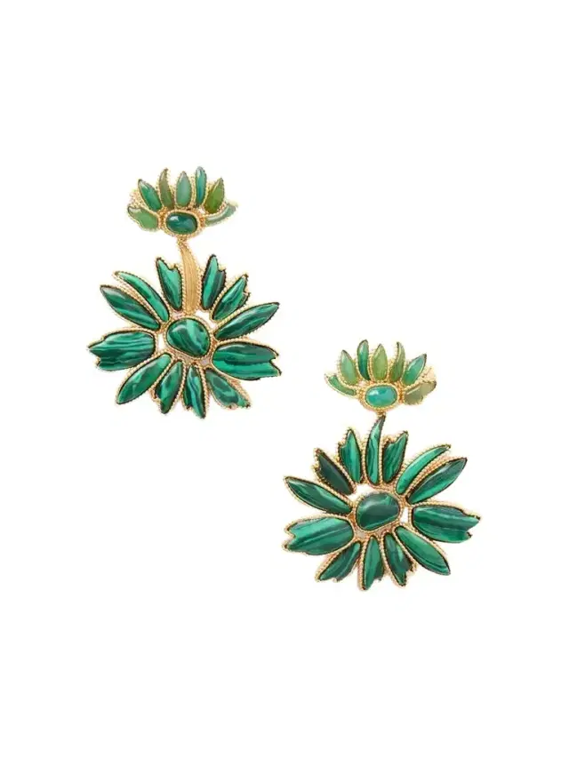 Zimmermann Botanica Dangles Gold-tone Malachite Earrings