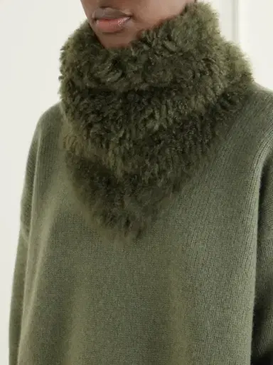 Yves Salomon Shearling And Wool Scarf | Thumbnail 2