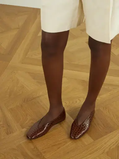 Le Monde Béryl Luna Croc-effect Leather Flats | Thumbnail 2 Le Monde Béryl Luna Croc-effect Leather Flats | Thumbnail 2