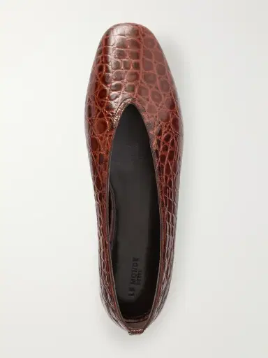 Le Monde Béryl Luna Croc-effect Leather Flats | Thumbnail 6 Le Monde Béryl Luna Croc-effect Leather Flats | Thumbnail 6