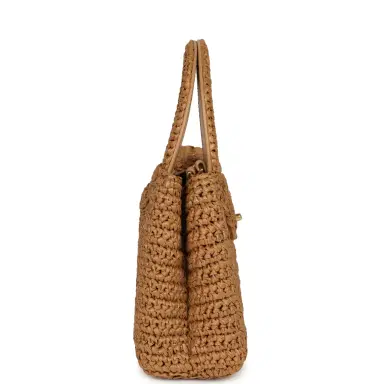 Chanel Chanel Small Kelly Shopper Dark Beige Raffia Brushed Gold Hardware | Thumbnail 3 Chanel Chanel Small Kelly Shopper Dark Beige Raffia Brushed Gold Hardware | Thumbnail 3