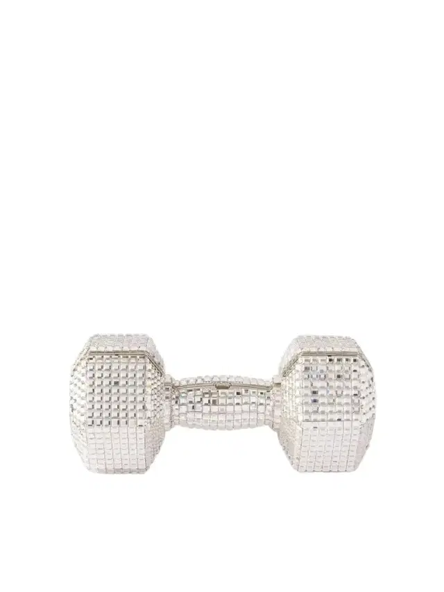 Judith Leiber Couture Disco Crystal-embellished Silver-tone Clutch
