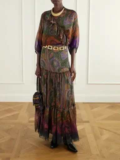 Etro Kalispera Fringed Bead-embellished Leather-trimmed Sequined Drawstring Bag | Thumbnail 3