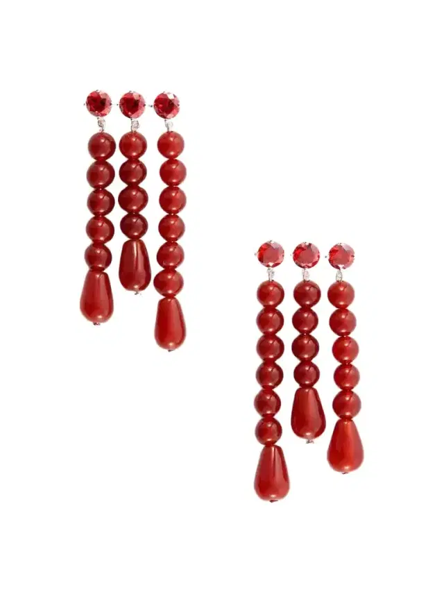 Completedworks Weeping Willow Beaded Silver-plated Agate And Zirconia Earrings