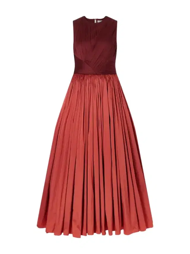 Abadia Draped Gathered Taffeta Gown