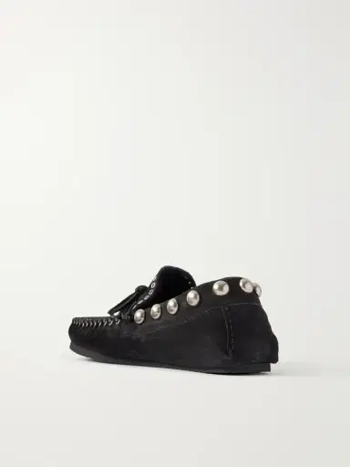 Isabel Marant Fitza Studded Shearling-trimmed Suede Loafers | Thumbnail 3 Isabel Marant Fitza Studded Shearling-trimmed Suede Loafers | Thumbnail 3