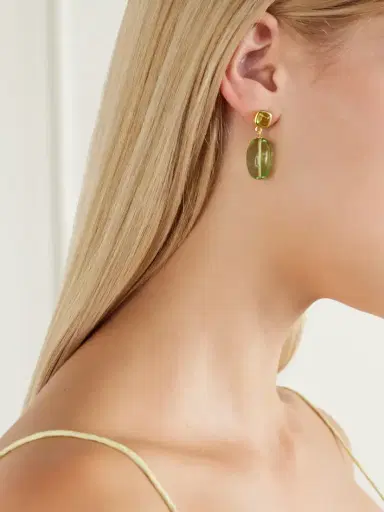 Lizzie Fortunato Verdant Gold-plated Glass And Quartz Earrings | Thumbnail 2