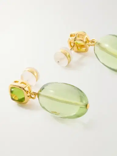 Lizzie Fortunato Verdant Gold-plated Glass And Quartz Earrings | Thumbnail 3