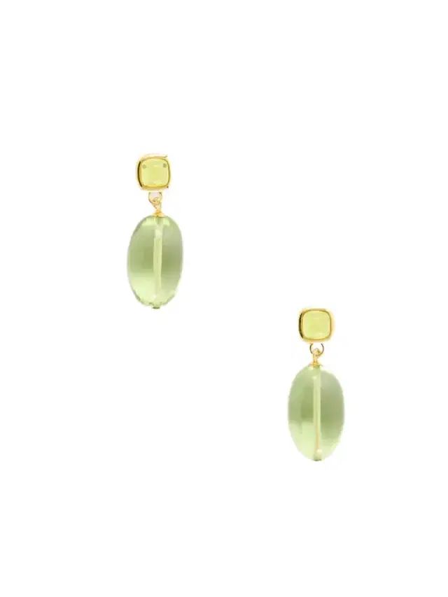 Lizzie Fortunato Verdant Gold-plated Glass And Quartz Earrings